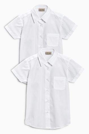 White Short Sleeve Formal Shirt Two Pack (3-16yrs)